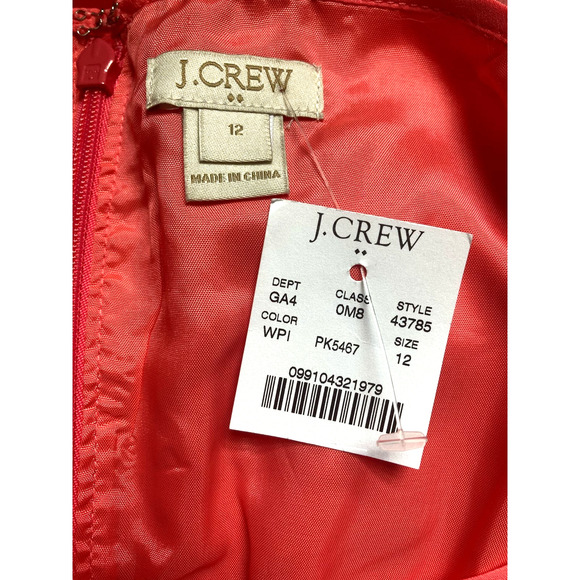 NWT J. Crew Factory Cami Dress Size 12 Coral Pink Sleeveless Mini Preppy - Picture 9 of 9